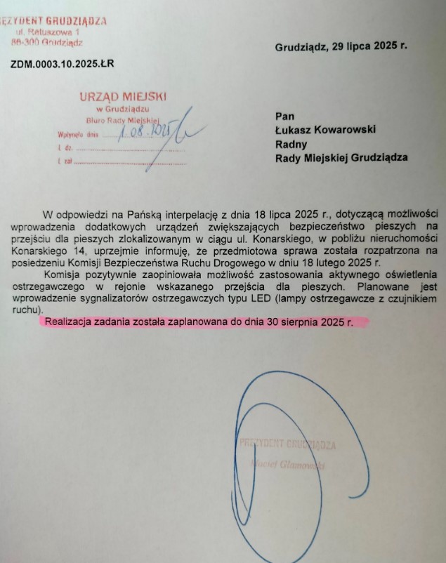 odpowiedz na interpelację